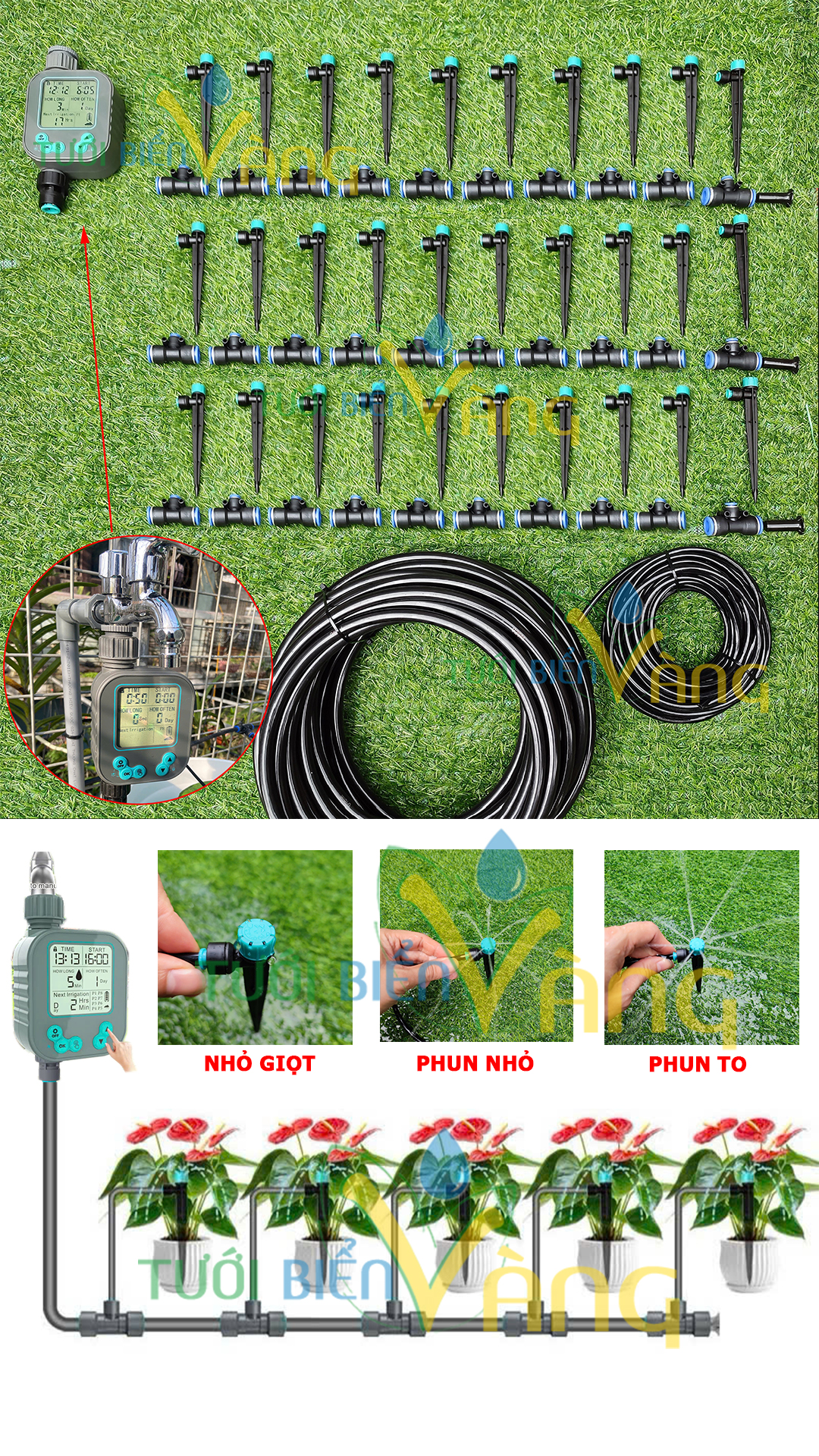 Hệ thống tưới nhỏ giọt cho vườn nhà