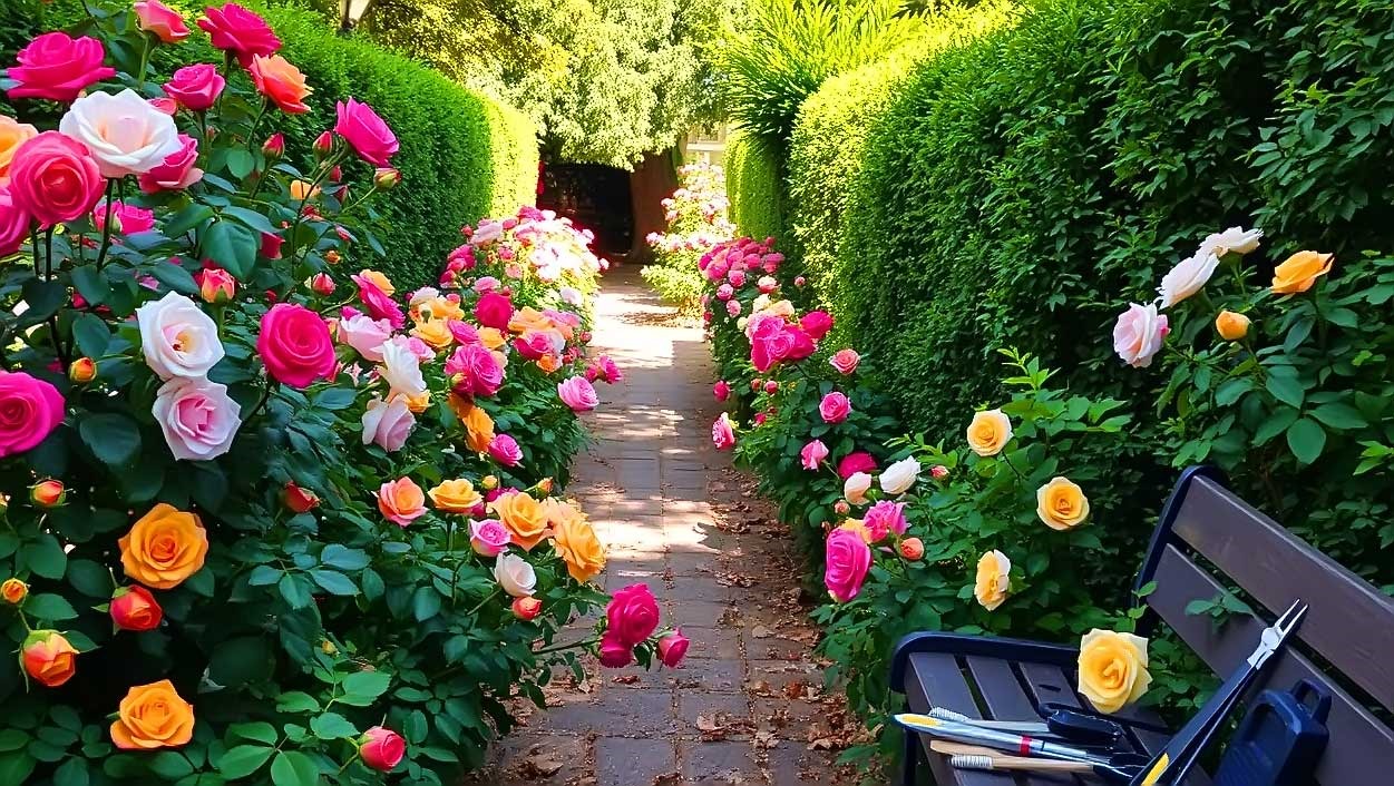 tưới nhỏ giọt cho vườn hồng